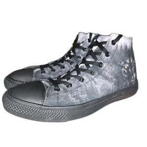 RAAD Shop Men's US 13M High Top Canvas Sneakers Wolf Forest Print Black